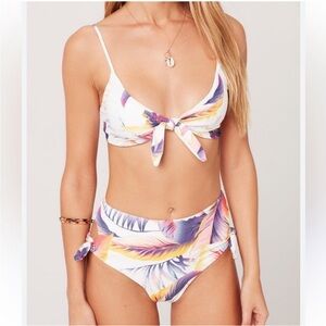 L*space flashback top and bummin bottom in sunset palm print size XS
